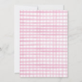 Farm Animals Girl Pink Gingham Barnyard Birthday Kaart (Achterkant)