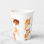 Farm Animals Girl Pink Gingham Barnyard Birthday Papieren Bekers (Rechts)