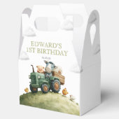 Farm Animals Green Tractor Birthday Bedankdoosjes (Geopend)
