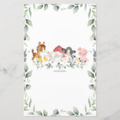Farm Animals Greenery Baby shower Word Scramble (Achterkant)