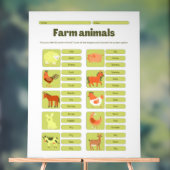 Farm Animals Identification Learning Worksheet Acryl Bord (Neutraal)