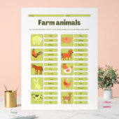 Farm Animals Identification Learning Worksheet Acryl Bord (Huwelijk)