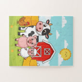 Farm Animals Kids Puzzle | Cute Cow Pig Sheep Chic Legpuzzel (Horizontaal)