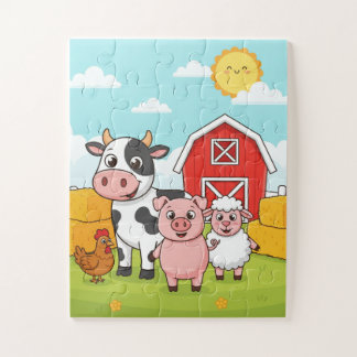Farm Animals Kids Puzzle | Cute Cow Pig Sheep Chic Legpuzzel