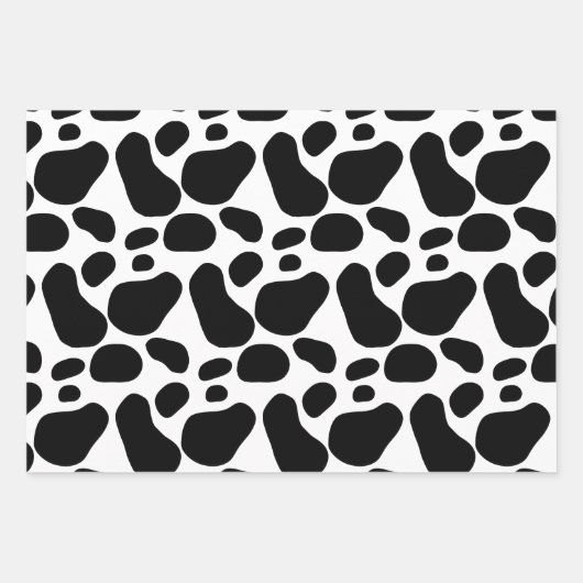 Farm Animals & Koe Pattern Blue Birthday Inpakpapier Vel (Voorkant 2)