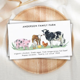 Farm Animals Koe Varkens Kip QR Code Visitekaartje