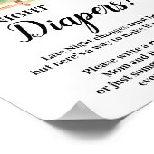 Farm Animals Late Night Diapers Baby shower sign Poster (Hoek)