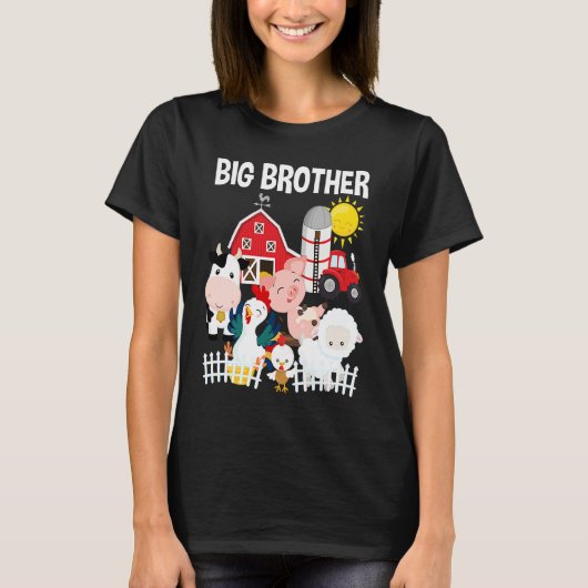 Farm Animals Little Farmer Big Brother T-shirt (Voorkant)