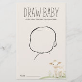 Farm Animals Meadow Baby shower Draw Baby Game Flyer (Voorkant)