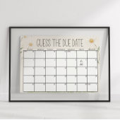 Farm Animals Meadow Baby shower Guess Datumteken Poster