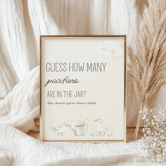 Farm Animals Meadow Baby shower Guess Spelbord Poster