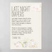 Farm Animals Meadow Baby shower Late Night Luier Poster (Voorkant)