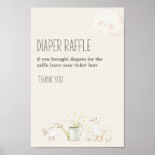 Farm Animals Meadow Baby shower Luier Raffle Sign Poster (Voorkant)
