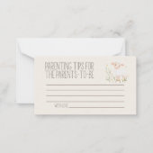 Farm Animals Meadow Baby shower Ouderschap Tips Notitiekaartje (Voorkant)