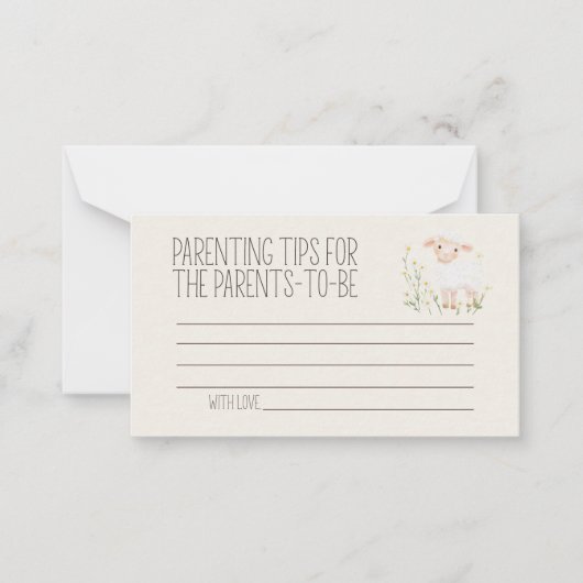 Farm Animals Meadow Baby shower Ouderschap Tips Notitiekaartje (Voorkant)
