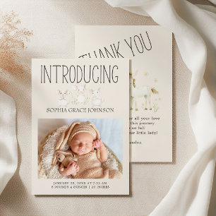 Farm Animals Meadow Friends Baby aangekondigd Kaart