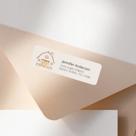 Farm Animals Meadow Friends Baby shower Adres Etiket