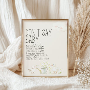 Farm Animals Meadow Friends Baby shower Spelbord Poster
