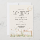 Farm Animals Meadow Friends Baby shower Uitnodigin Kaart (Voorkant)
