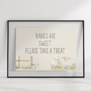 Farm Animals Meadow Friends Baby shower voorkeursb Poster