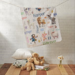 Farm Animals Naam Initiaal Inbakerdoek<br><div class="desc">Maak kennis met onze aanpasbare babydeken voor Boerderijen met een diervriendelijke benaming - het perfecte cadeau voor een kleine verjaardag! Deze zachte en luie deken heeft een schattig en kleurrijk ontwerp met populaire landbouwhuisdieren zoals varkens, koeien, paarden en kippen. Het beste deel? Je kunt de naam van de speciale kleine...</div>