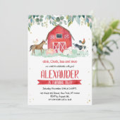 Farm Animals Oink Baa Moo Boy 1st Birthday Kaart (Staand voorkant)