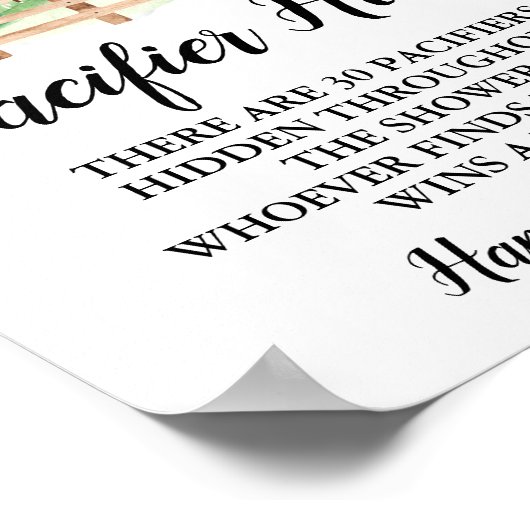 Farm Animals Pacifier-jachtjachtbord voor Baby sho Poster (Hoek)