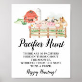 Farm Animals Pacifier-jachtjachtbord voor Baby sho Poster (Voorkant)