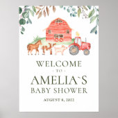 Farm Animals Parade Welcome Baby shower Poster (Voorkant)