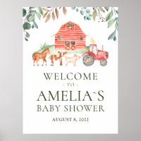 Farm Animals Parade Welcome Baby shower Poster