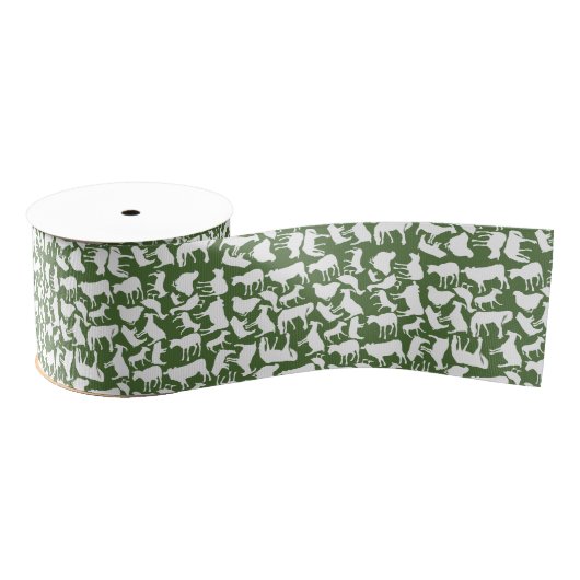 Farm Animals Patroon Grosgrain Lint (Spoel)