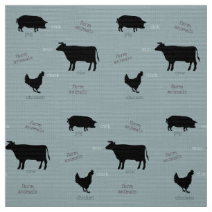 Farm Animals Pattern (Light) Stof