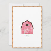 Farm Animals Pink Girl Barnyard Birthday Party Kaart (Achterkant)