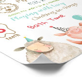 Farm Animals pomkin First Birthday Boy Milestone Poster (Hoek)