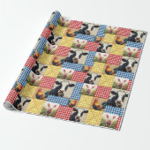 Farm Animals Quilt Pattern Cadeaupapier (Uitgerold)