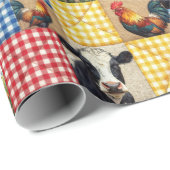 Farm Animals Quilt Pattern Cadeaupapier (Rol Hoek)