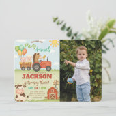 Farm Animals Ranch Kids Birthday Photo Kaart (Staand voorkant)