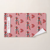 Farm Animals & Red Tractor Barnyard Girls Pattern Bad Handdoek (Handdoek)