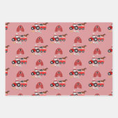 Farm Animals & Red Tractor Barnyard Girls Pattern Inpakpapier Vel (Voorkant 3)