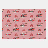 Farm Animals & Red Tractor Barnyard Girls Pattern Inpakpapier Vel (Voorkant)