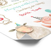 Farm Animals Safari First Birthday Boy Milestone Poster (Hoek)