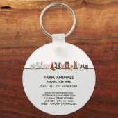 Farm Animals Sheep Chicken Cow brand gift Sleutelhanger (Voorkant)