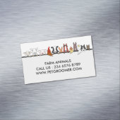 Farm Animals Sheep Chicken Cow customer basic Magnetisch Visitekaartje (Voorbeeld)