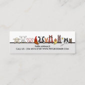 Farm Animals Sheep Chicken Cow customer small Mini Visitekaartje (Achterkant)