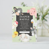 Farm Animals tonen een luierdere Raffle Enclosure Informatiekaartje (Staand voorkant)