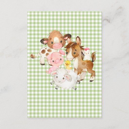 Farm Animals tonen een luierdere Raffle Enclosure Informatiekaartje (Achterkant)