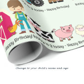 Farm Animals Tractor Add Child's Name Age Cadeaupapier