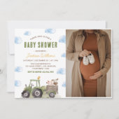 Farm Animals Tractor Baby shower Foto Kaart (Voorkant)