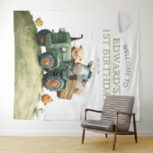 Farm Animals Tractor Birthday Photo Backdrop Wandkleed (In Situ (horizontaal))