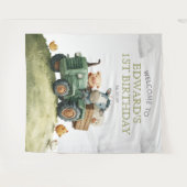 Farm Animals Tractor Birthday Photo Backdrop Wandkleed (Voorkant (horizontaal))
